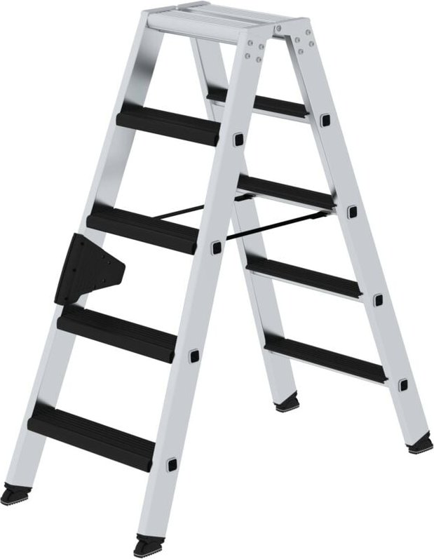 Günzburger Steigtechnik - Stufen-Stehleiter beidseitig begehbar mit clip-step relax 2 x 5 Stufen - 042210