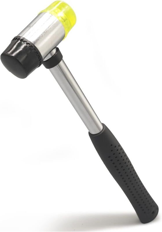 Shining House - Gummihammer, 160 g, Gummihammer mit rutschfestem Griff, doppelt austauschbarer Harz-/Gummikopf
