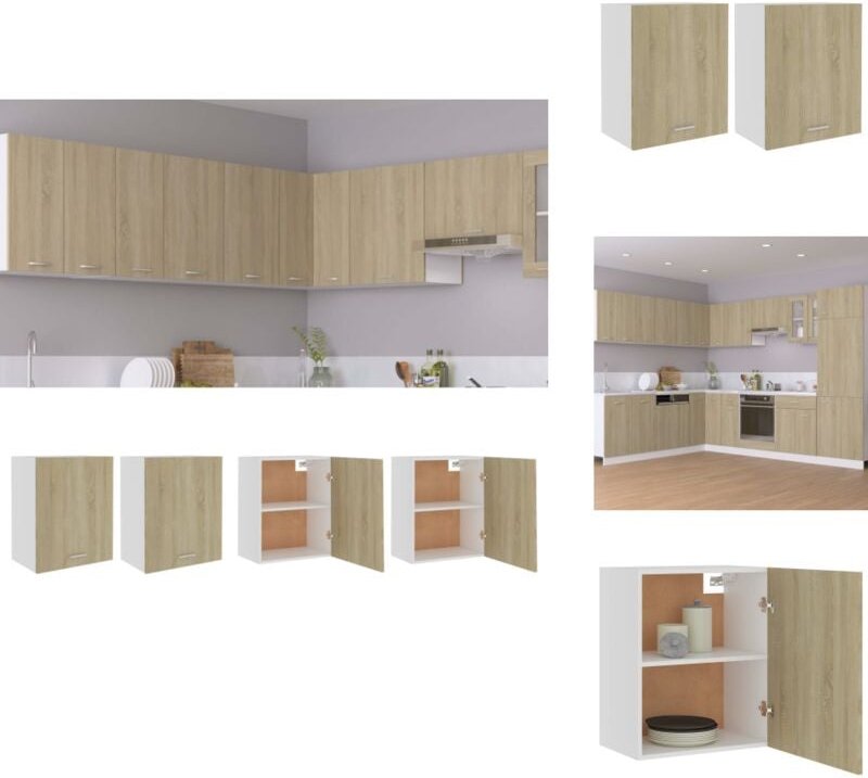 Hängeschränke 2 Stk. Sonoma-Eiche 50x31x60 cm Holzwerkstoff - Küchenschränke - Hängeschränke - Holzschränke - Sonoma-Eic...