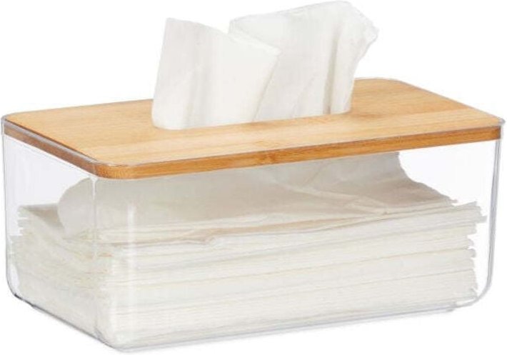 Thumbnail - Transparente taschentuchbox mit bambusdeckel 88