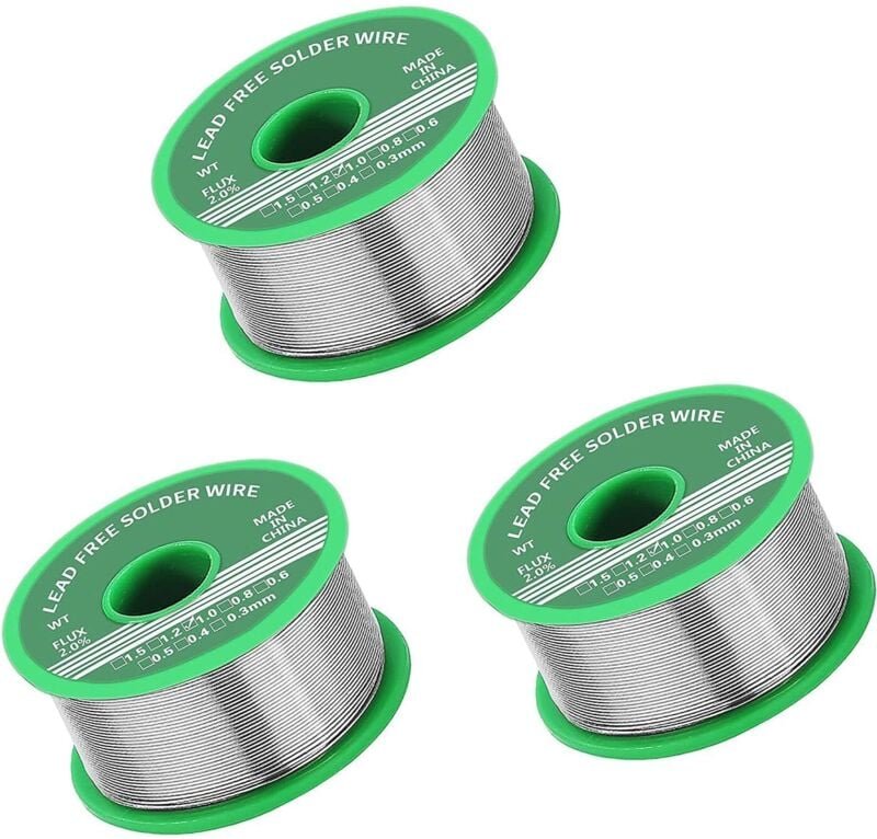 Bluedeer - 3 stücke Lötzinn 1,0 mm, bleifreies Lötzinn mit Kolophoniumkern 20 g, geeignet für die Reparatur elektronisch...