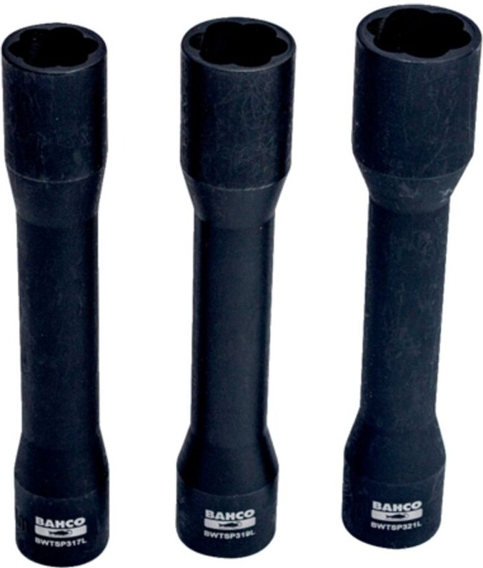 Bahco 1/2 Spezial Steckschlüssel-Einsatz zum Lösen defekter Muttern oder Schraubköpfe, 19 mm, Länge 150 mm