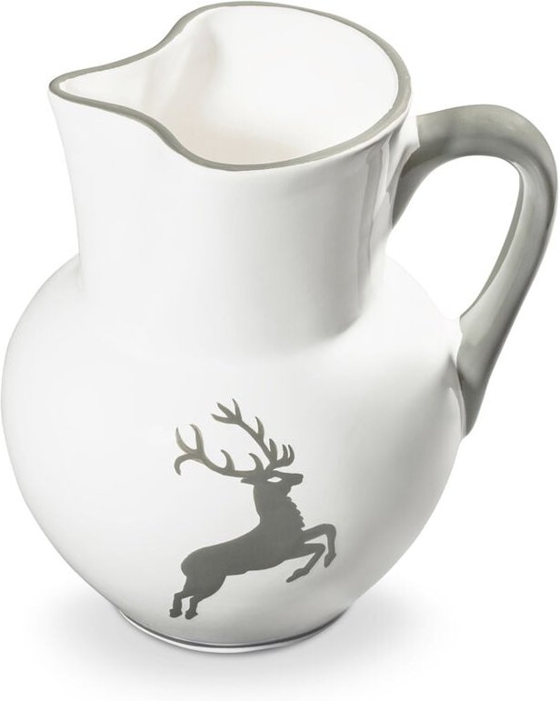 Gmundner Keramik - Grauer Hirsch, Krug Wiener Form 1,5 Liter