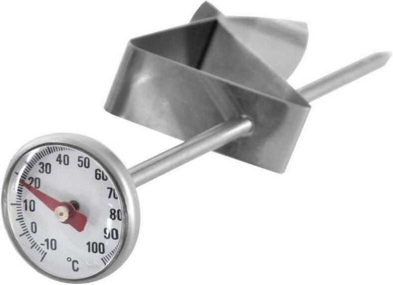 Cooking thermometer in stainless steel with clip