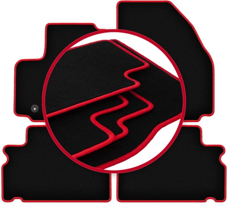 CARLUX-RED Autofußmatten für: Ford S-MAX MK1 Minivan (2006-2011)