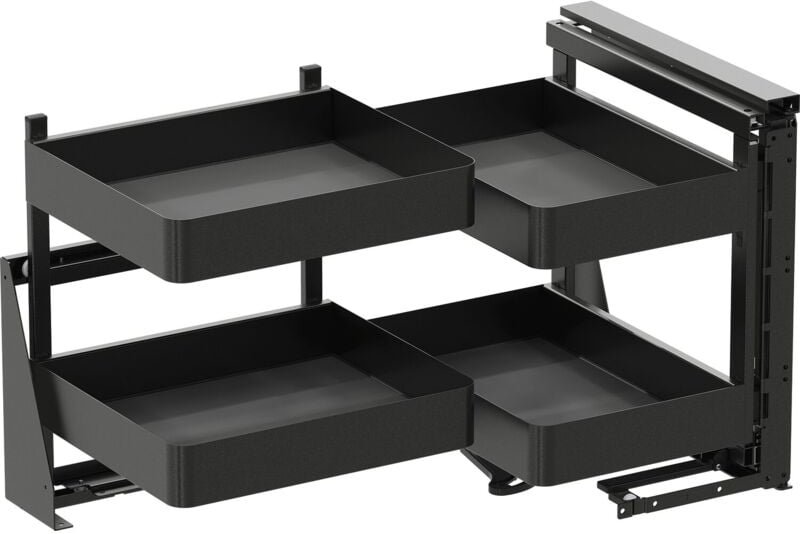Vs Cor Fold Eckschrank Auszug rechts Planero - Set für Küchenunterschränke mit kb 900mm - Korbablage aus Holz mit Stahlb...