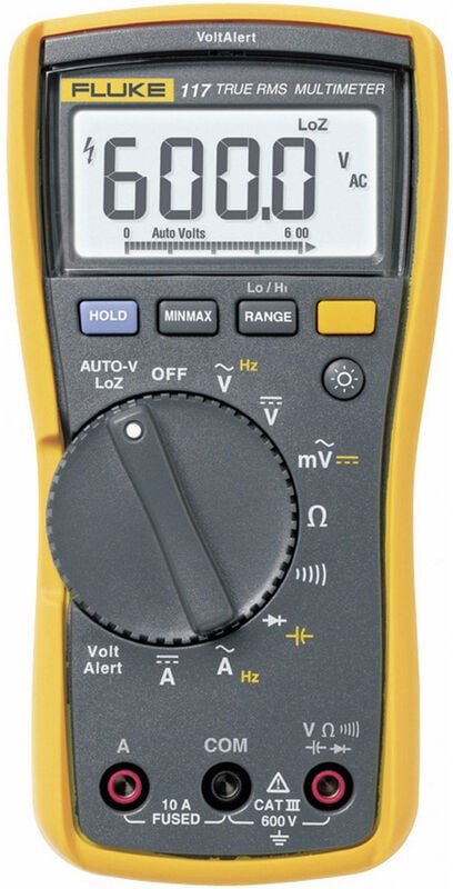 Fluke - 117 Hand-Multimeter kalibriert (iso) digital cat iii 600 v Anzeige (Counts): 6000