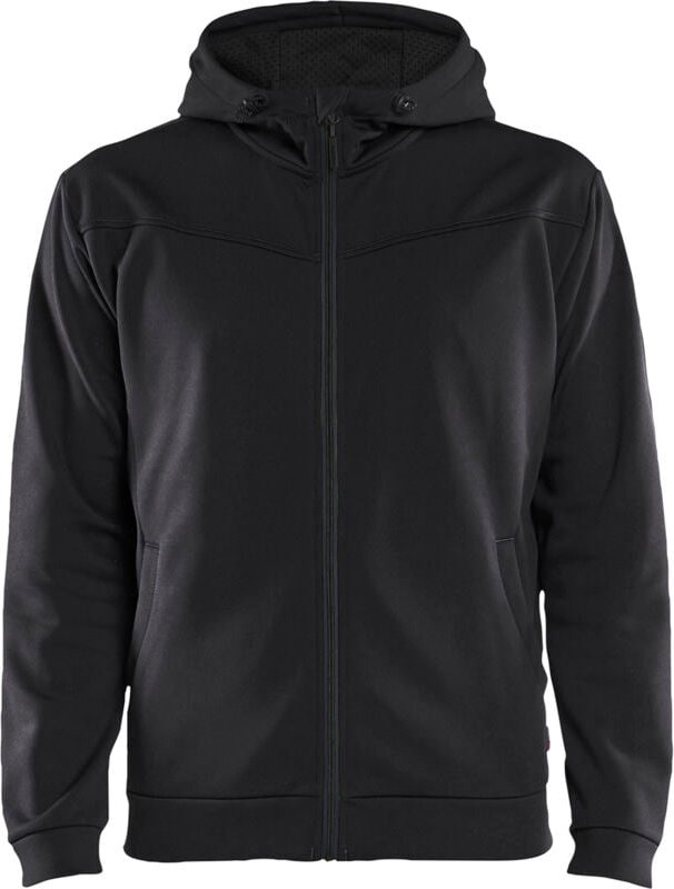 Arbeitskapuzenpullover mit Reißverschluss 3363 - Schwarz/Dunkelgrau XXXL