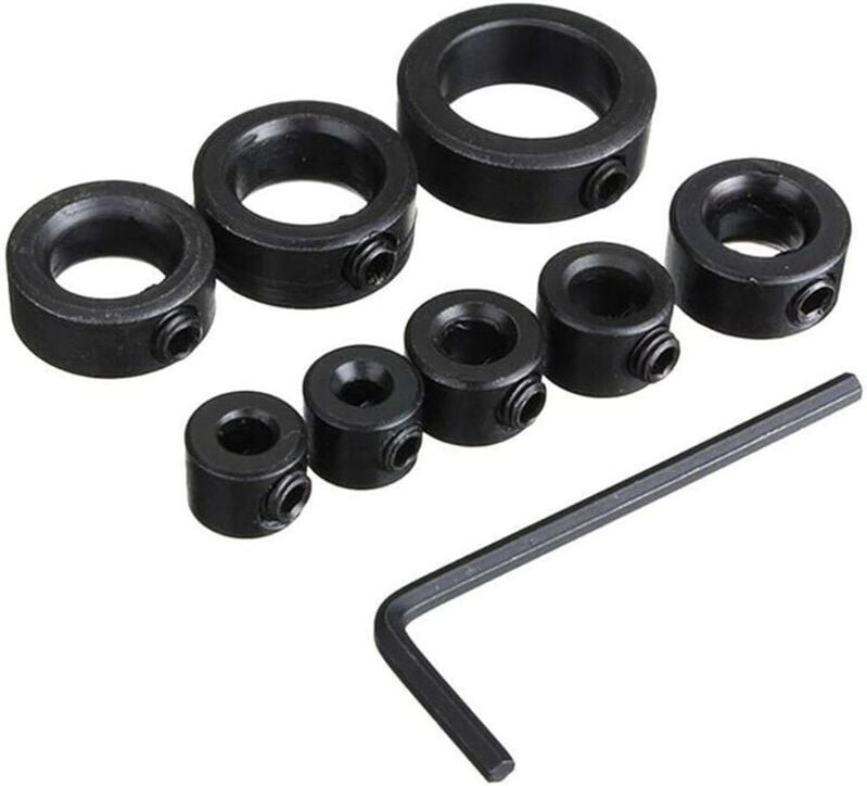 Aougo - Tiefenanschlag, Bohrtiefenanschläge, Tiefenanschlagringe, 8 Stück Tiefenanschlagringe, Positionierring mit Sechs...