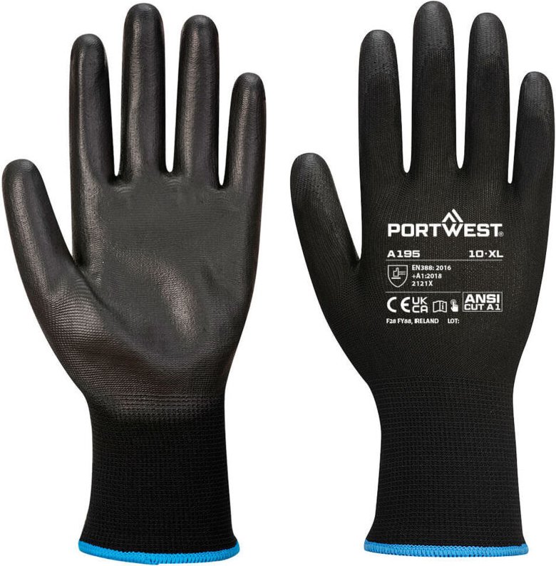 Touchscreen-PU-Handschuhe Schwarz XS – Größe 6