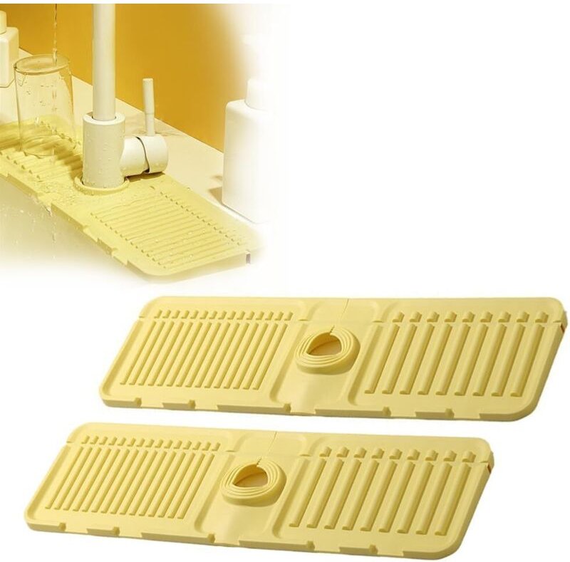 Waschbecken-Wasserhahnmatten, Spritzschutz, Silikon-Trockenmatte, schnelltrocknende Steinspülbeckenablage, Waschbecken-W...