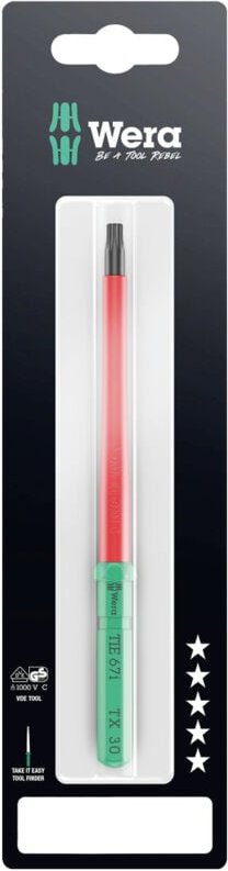 Kraftform Kompakt vde 67 i tx 30 x 157 mm tie sb Elektriker torx Wechselklinge tx 30 - Wera