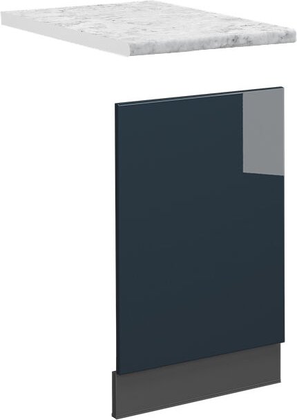 Vicco - Frontblende Fame-Line, Dunkelblau Hochglanz, 45 cm, ap Marmor