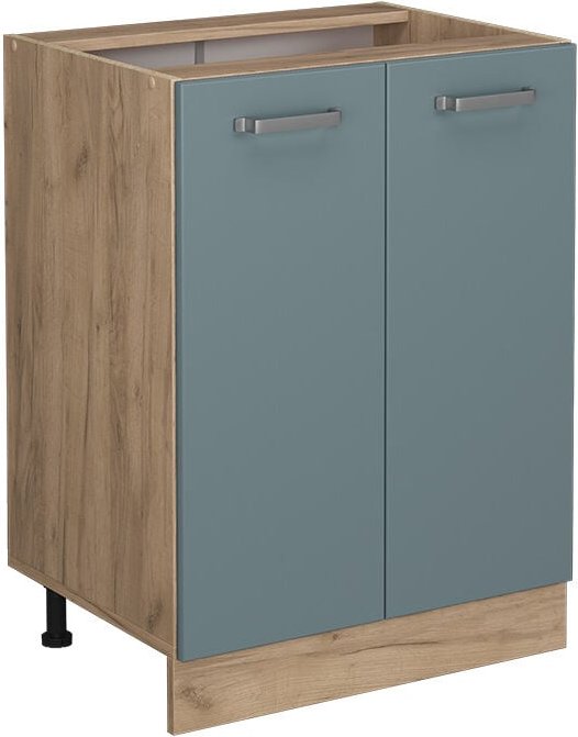 Vicco - stehender Küchenschrank R-Line, Blau-Grau, 60 cm ohne Arbeitsplatte