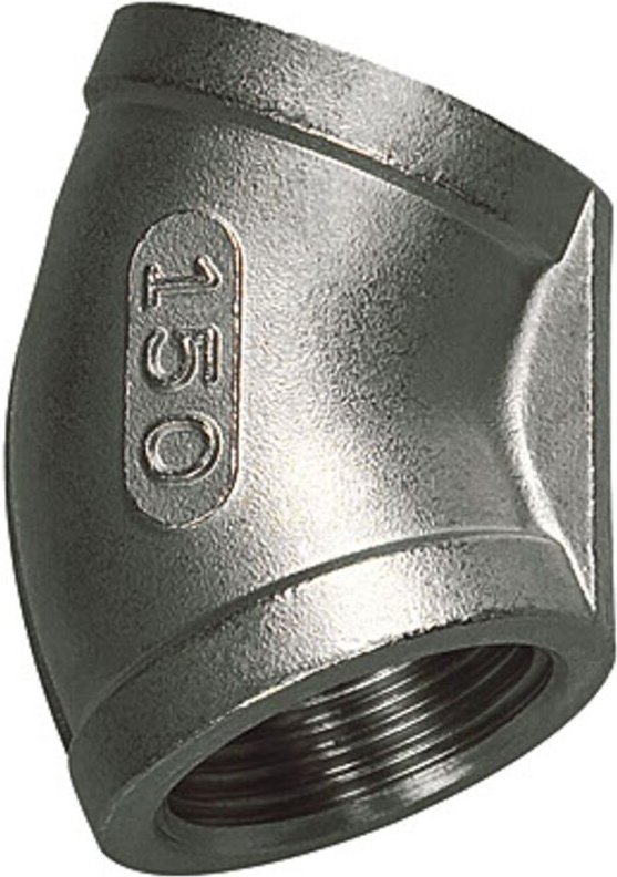 Winkelstück 45°, innen/innen, Rp 1/2, Edelstahl 1.4408 - Riegler