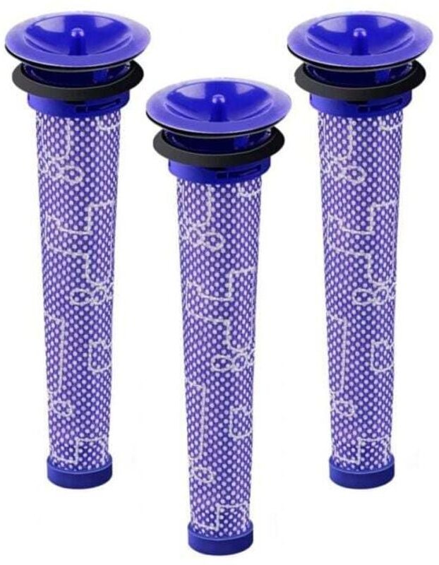 Paquete de 3 filtros y prefiltros para aspiradoras Dyson V6, V7 y V8.