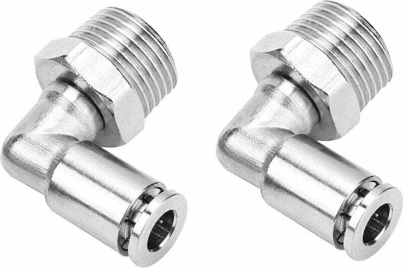2 Stück Schnellkupplungs-Schlaucharmaturen aus Kupfer, vernickelt, 10 mm, pneumatischer Schnellverbinder + 90-Grad-BSP-A...