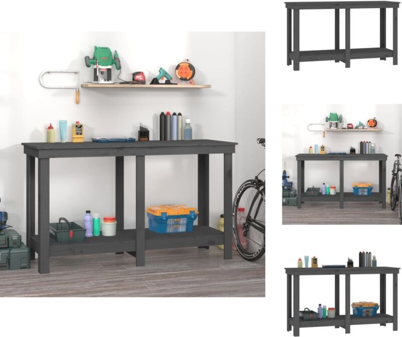 Werkbänke - Living Werkbank Grau 140x50x80 cm Massivholz Kiefer - Grau