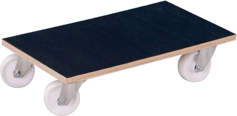 VARIOfit Möbelhund Kunststofflenkrollen Bereifung mit Riefengummimatte 2 Stück 500 kg Tragkraft 600x350x145mm