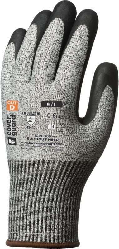 Satz mit 5 Paar Schnittschutzhandschuhe EUROCUT N560 - Schwarz Größe 9