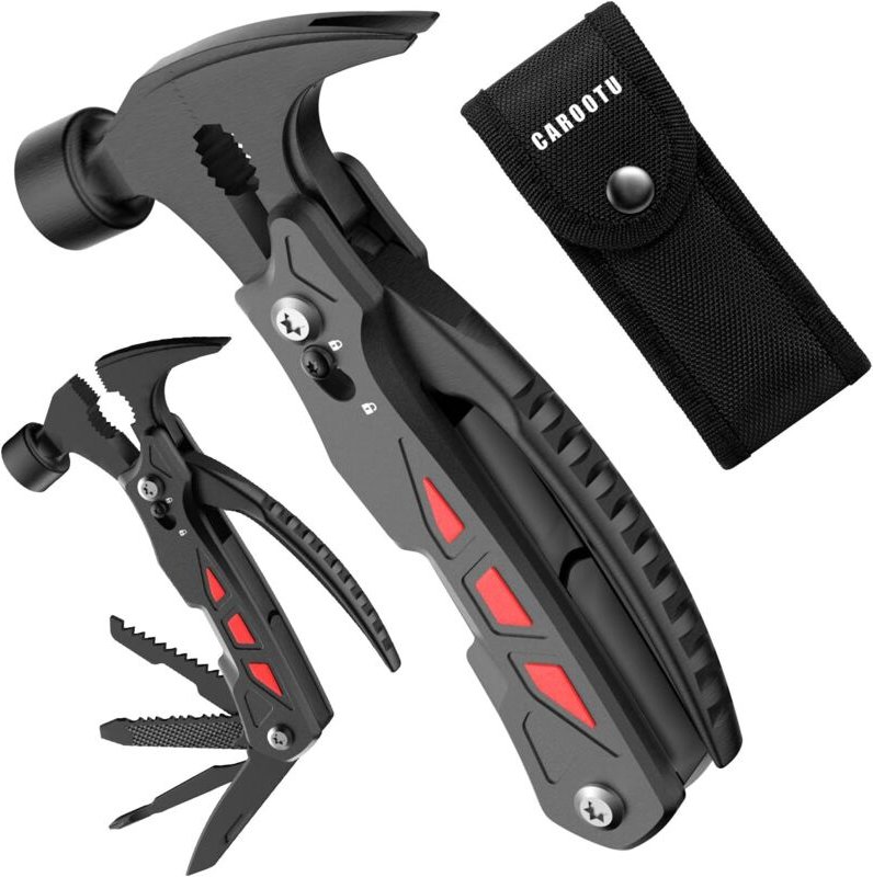 Ools Multifunktion, 12-in-2-Multifunktionszange und Hammer, Taschen-Multitool mit Flaschenöffner-Schraubendreher, zum Wa...
