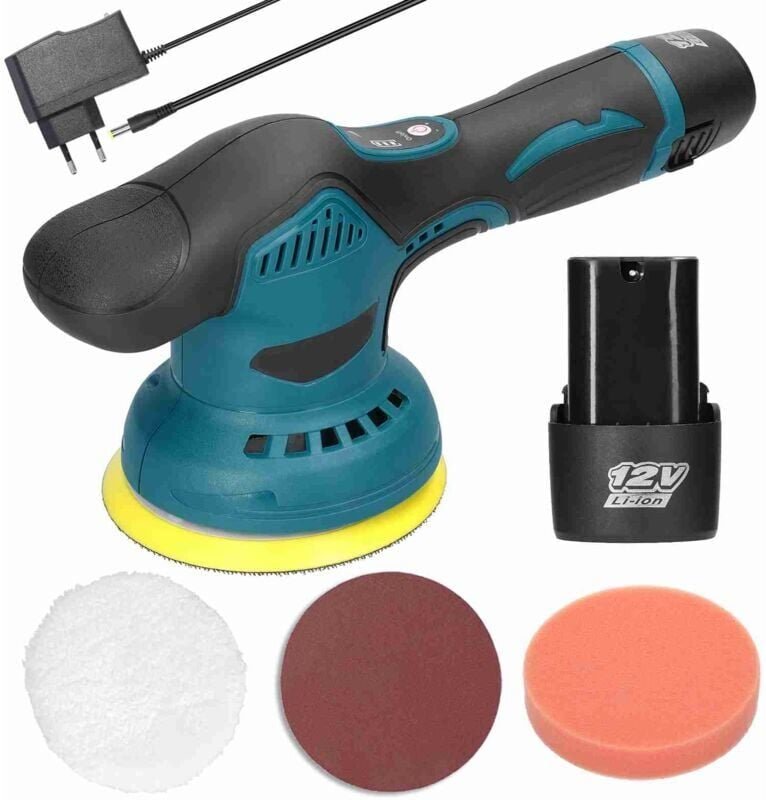Thumbnail - Elektrischer Polierer, 125 mm Akku-Polierer, 380 w Hochleistungsmotor, 8 Geschwindigkeiten, ergonomischer Griff, Bedienu...