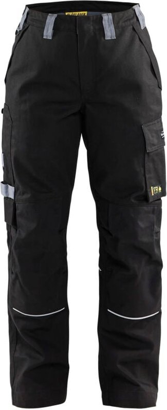 Flammenhemmende Damenhose 7173 - Schwarz/Grau XL - FR(48) - SE(C46) - Kurz