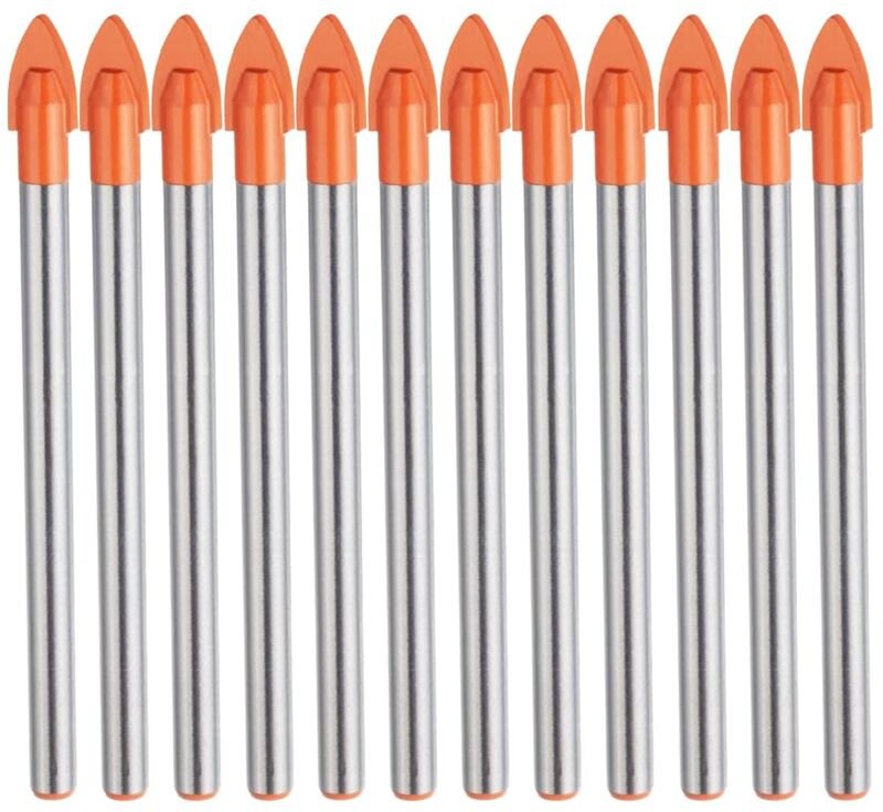 Ccykxa - 10 Stück 6 mm Glasfliesenbohrer, 6 mm Wolframkarbidspitze für harte und zerbrechliche Materialien zum Bohren vo...