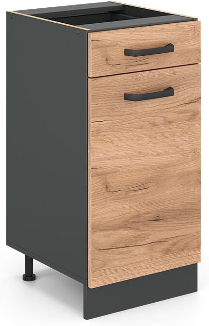 Vicco - Küchenunterschrank R-Line, Goldkraft Eiche, 40 cm ohne Arbeitsplatte