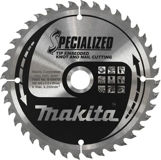 Sägeblatt specialized 165x20x40Z - Makita
