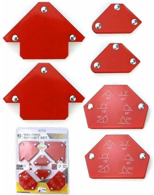 6-teiliger Schweißmagnet, magnetischer Schweißpositionierer, Schweißwinkel 30°/45°/60°/75°/90°/105°/120°/135°, Haltekraf...