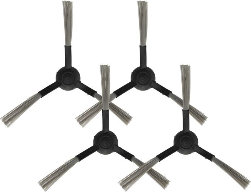 4x Seitenbürste kompatibel mit Proscenic M7 Saugroboter - Reinigungsbürsten Set, links/rechts, schwarz - Vhbw