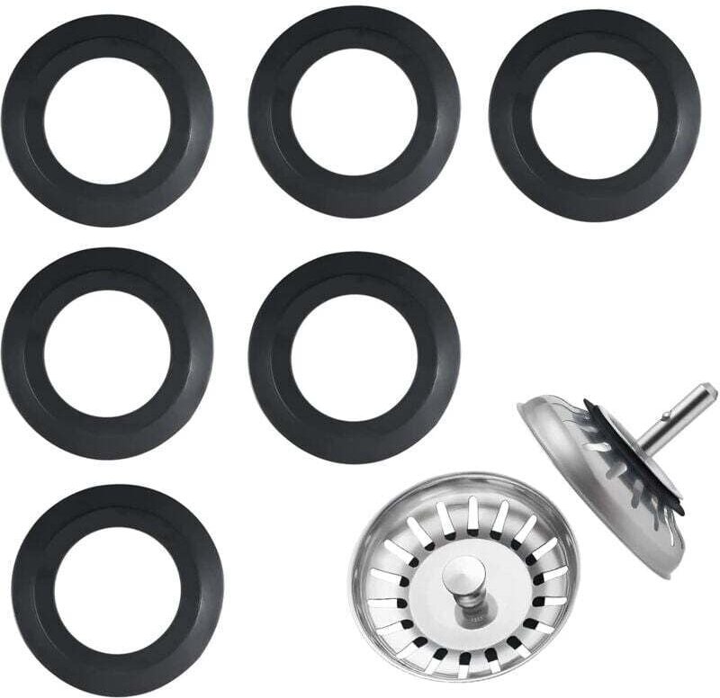 Stück Küchenspülendichtung, Silikondichtung für Siebkörbe, Ersatz-Gummi-Spülbeckendichtung, 54 mm außen, 32 mm innen, Ab...