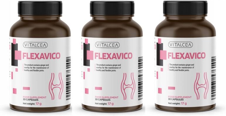 3x VITALCEA Flexavico Nahrungsergänzungsmittel für gesunde Gelenke