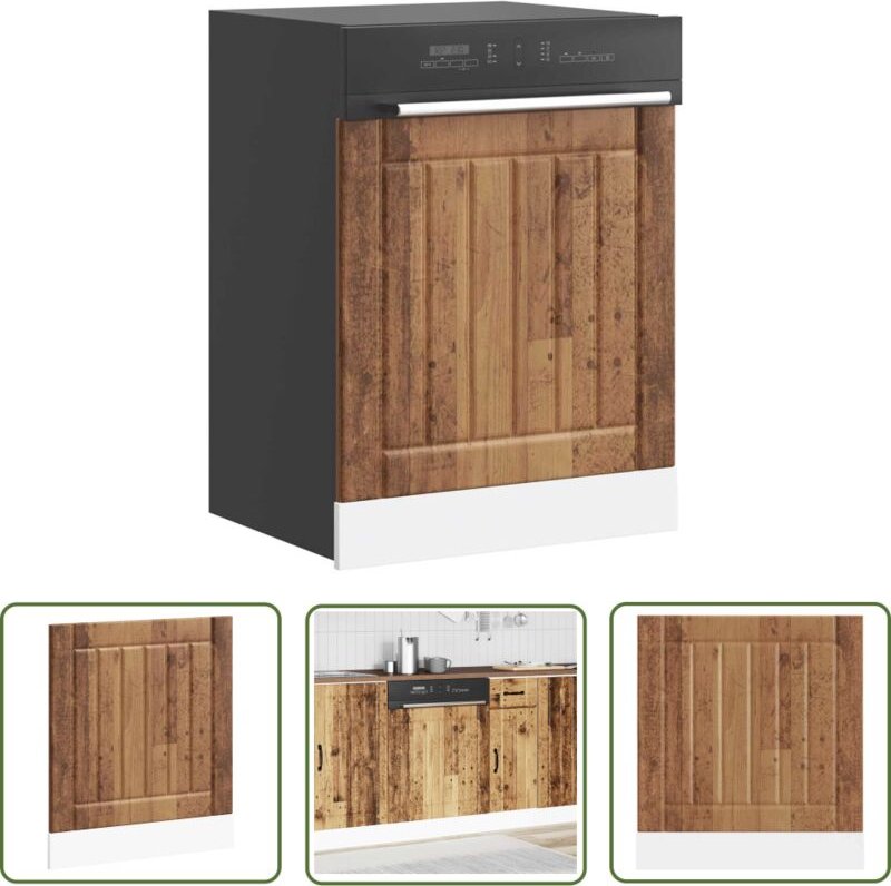 The Living Store - vidaXL Geschirrspülerblende Lucca Altholz-Optik Holzwerkstoff