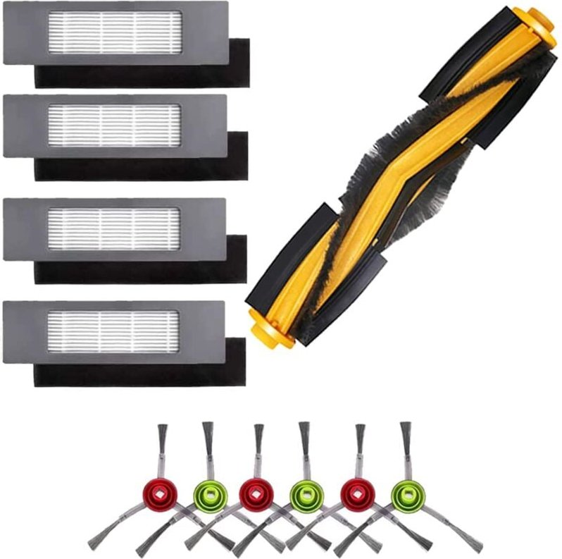 Zubehör für Ecovacs Deebot T8 N8, 1 Hauptbürste, 4 Filter, 6 Seitenbürsten für Deebot ozmo 950 920 T8 T8+, T8 aivi, T8MA...