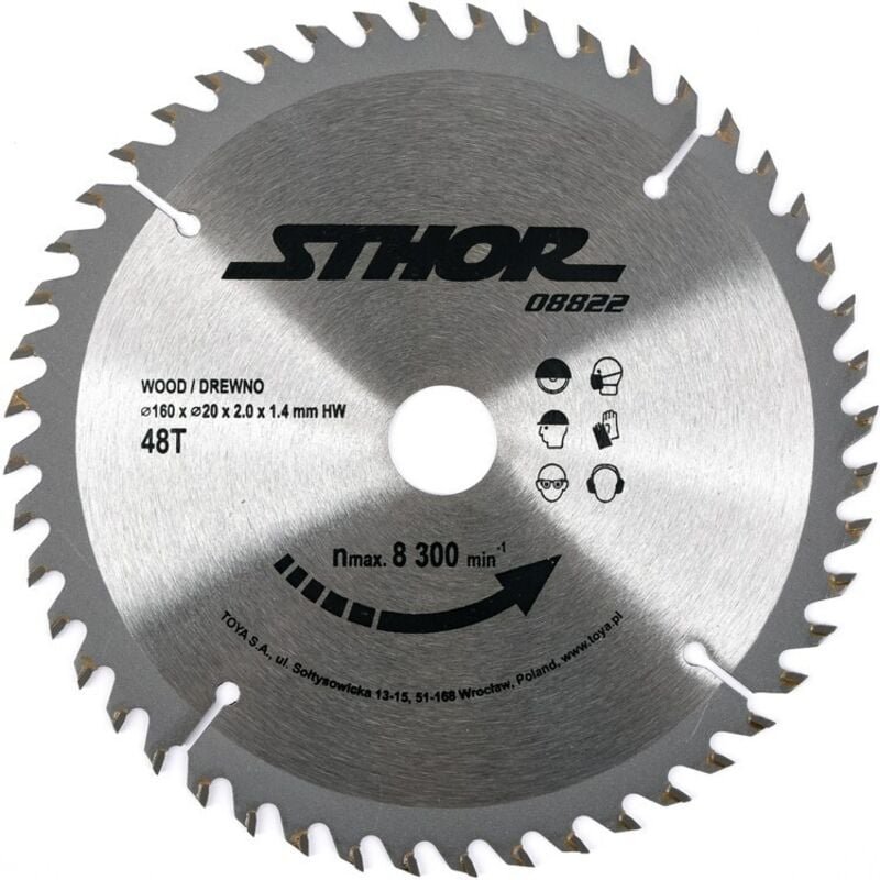 Sthor - Kreissägeblatt Holzsägeblatt Professional in vers. Ausführungen +160mmx20mm / 48 Zähne