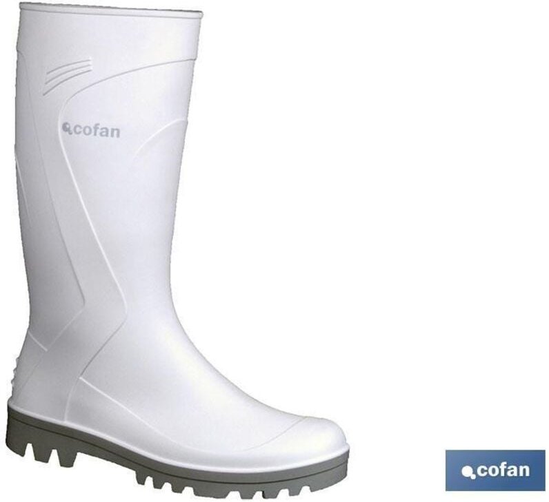 Weißer PVC-Regenstiefel, Größe 37