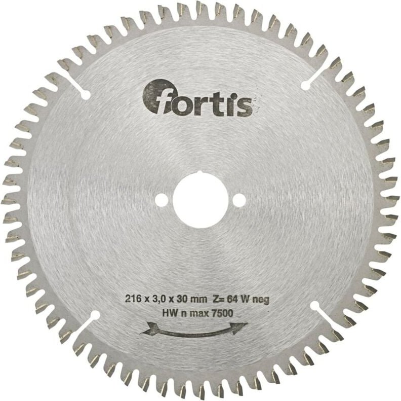 Fortis HW-Kreissägeblatt 216 x 3,0 x 30 mm Z64Wneg.