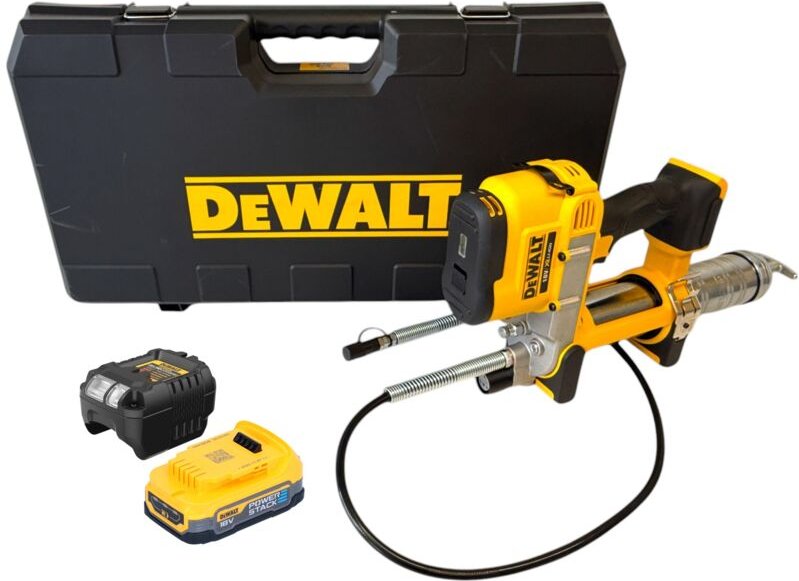 DeWalt DCGG 571 E1K Akku Fettpresse 18 V + 1x Powerstack Akku 1,7 Ah + Ladegerät