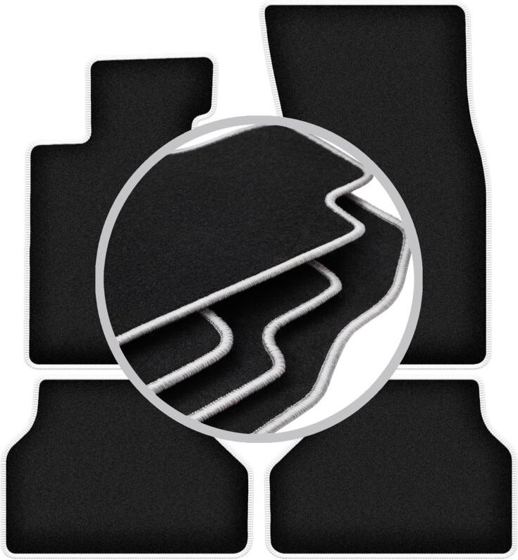 CARLUX-SILVER Autofußmatten für: BMW 5 E61 Kombi, Touring (2003-2010)