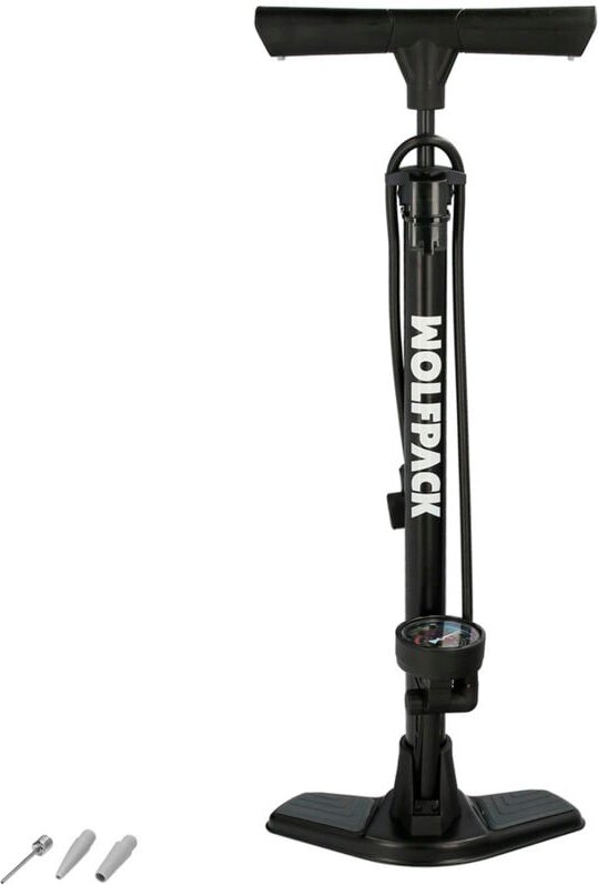 Bomba Inflar Con Manometro 8 Bares. Valvulas schrader y presta con Adaptadores. Base Acero.