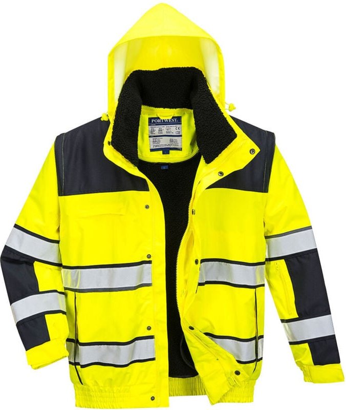HiVis 3-in-1 Jacke Gelb/Schwarz XL