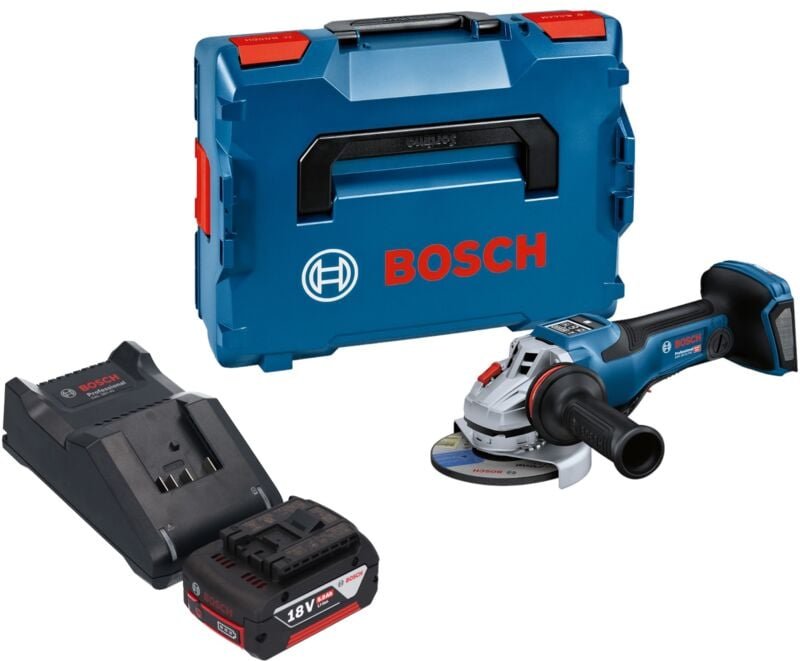Bosch gws 18V-15 psc Professional Akku Winkelschleifer 18 v 125 mm biturbo Brushless + 1x Akku 5,0 Ah + Ladegerät + L-Bo...