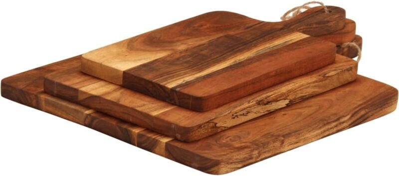Schneidebrett 3 Stk. Massivholz Akazie Vidaxl