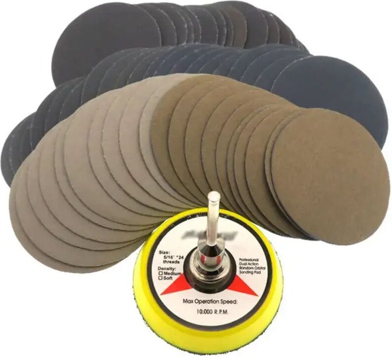 101Pcs 2 Zoll Nass und Trocken Schleifpapier Set Holzbearbeitung Werkzeug Sand Disc Wasser Reiben