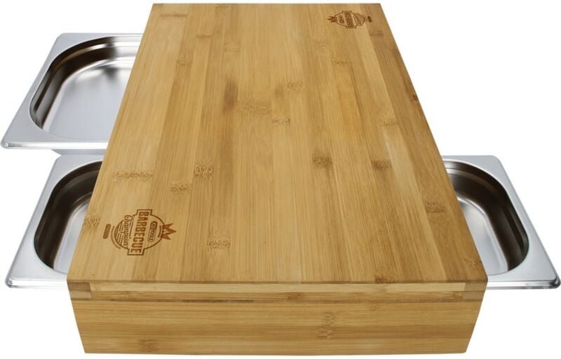 Ks Tools Schneidbrett mit 3 Edelstahl-Auffangschalen