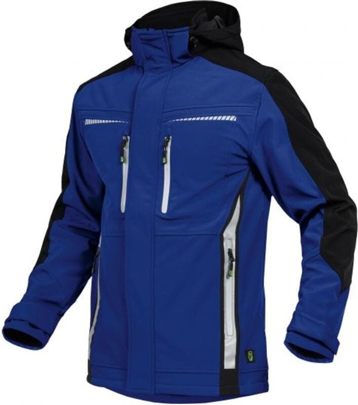 Thumbnail - Leibwächter Sommer-Softshelljacke Herren FLEXS Gr. M kornblau/schwarz