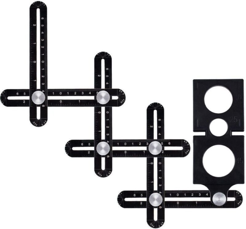 Dolaso - Schablonenwerkzeug, Winkelschablonen-Schablonenwerkzeug, Mehrwinkel-Messlineal-Schablonenwerkzeug, Aluminiumleg...