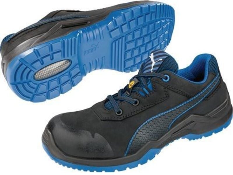 Puma - Sicherheitsschuh Argon Blue Low Gr.42 schwarz/blau Leder S3 esd src EN20345 1 pa